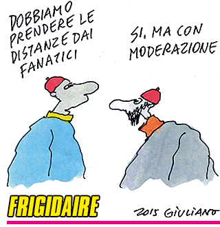 FRIGIDAIRE editoriale di Vincenzo Sparagna, vignetta di Giuliano